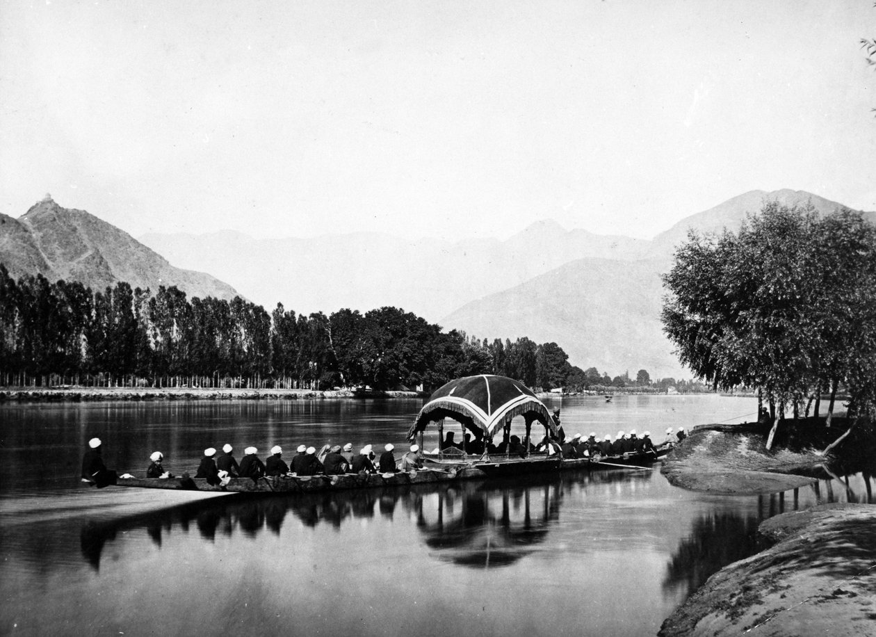 Łódź rezydenta, Kaszmir, ok. 1860 r. autorstwa Samuel Bourne