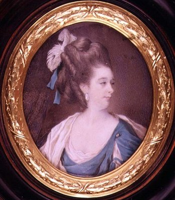 Pani Yates, aktorka, 1776, (miniatura) autorstwa Samuel Codes