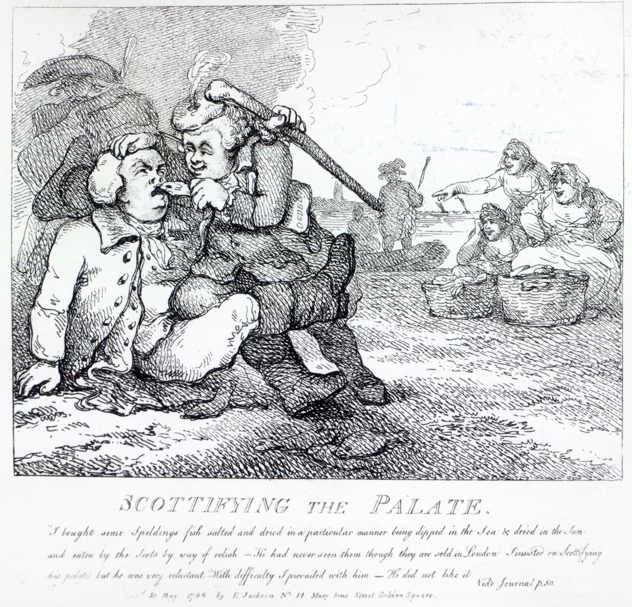 Szkotowanie podniebienia z „Picturesque Beauties of Boswell, Part the First”, akwaforta Thomasa Rowlandsona, 1786 (akwaforta) autorstwa Samuel Collings