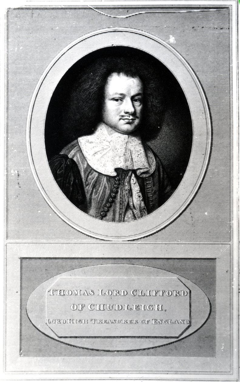 Thomas Clifford, 1. baron Clifford z Chudleigh, grawerowany przez Edwarda Scrivena, 1820 autorstwa Samuel Cooper
