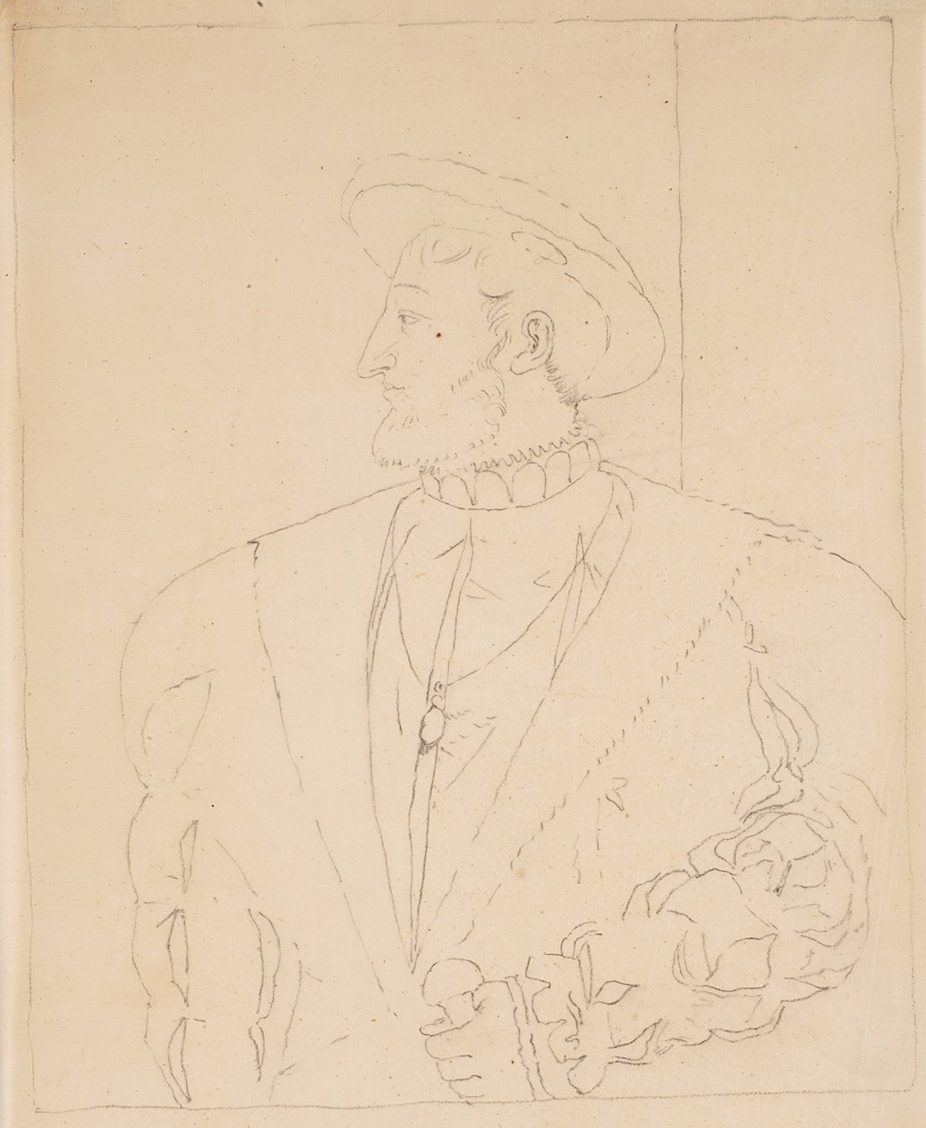 Szkic Franciszka I (opracowanie dla Galerii Luwru), ok. 1831-32 (grafit na kalce kreślarskiej) autorstwa Samuel Finley Breese Morse