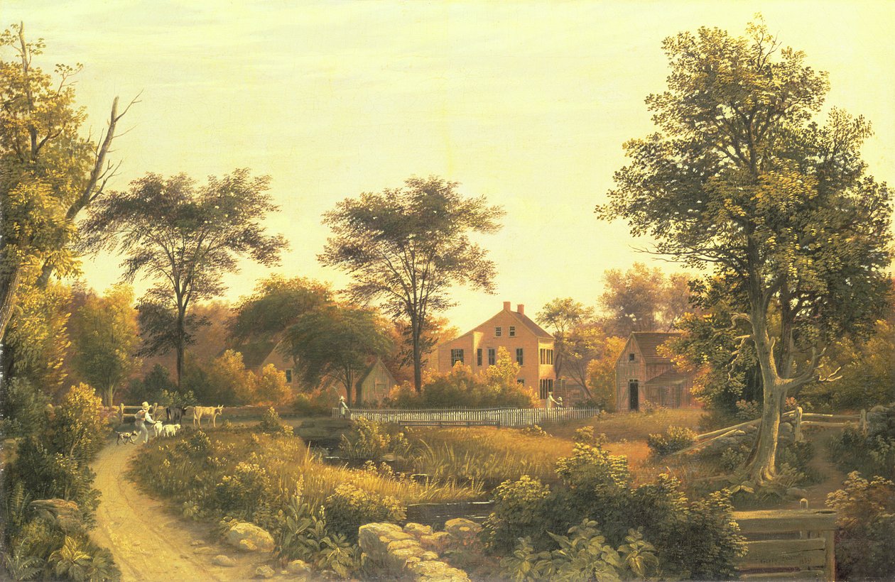Zagroda w Nowej Anglii, 1839 autorstwa Samuel Lancaster Gerry