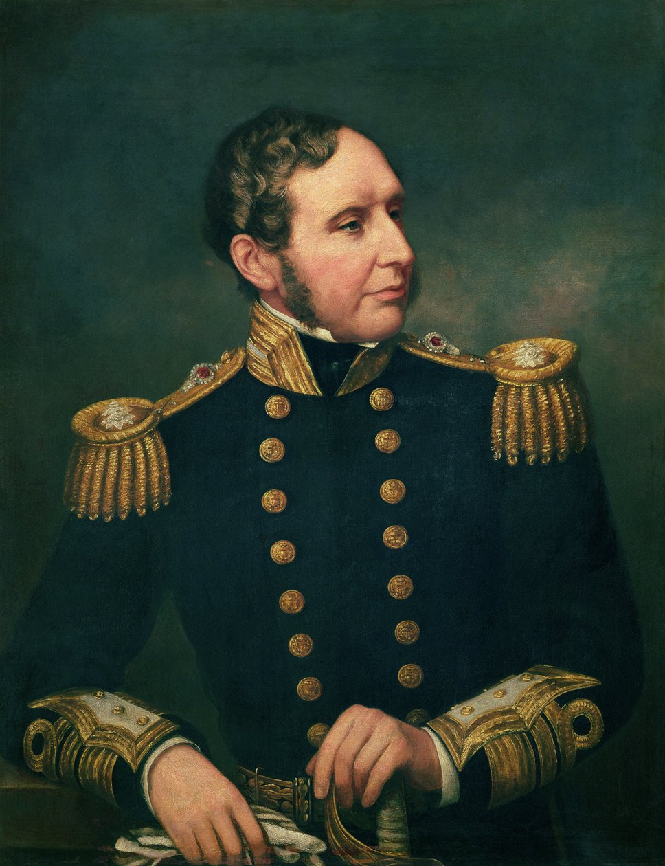 Wiceadmirał Robert Fitzroy (1805-65) Admirał Fitzroy prowadził wyprawę do Ameryki Południowej 1834-36 z Karolem Darwinem autorstwa Samuel Lane
