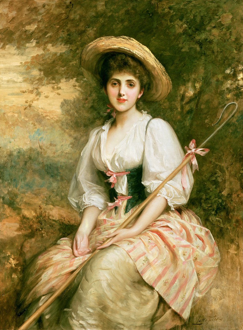 Pani Stuart M. Samuel jako Phyllida, Pasterka autorstwa Samuel Luke Fildes