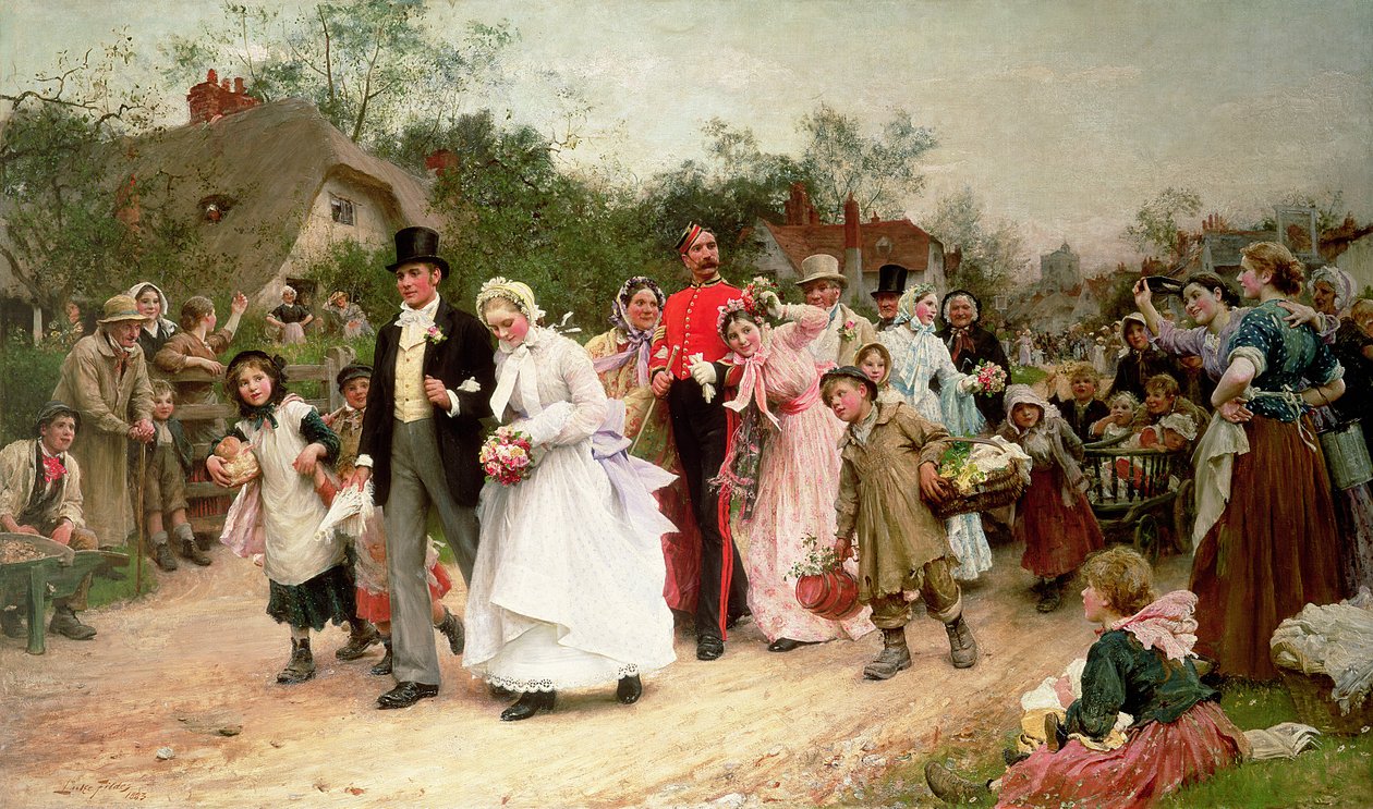 Wesele na wsi, 1883 autorstwa Samuel Luke Fildes