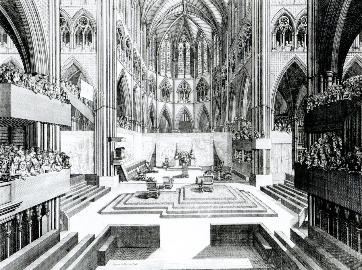 Koronacja Jakuba II w Kolegiacie św. Piotra w Westminster autorstwa Samuel Moore