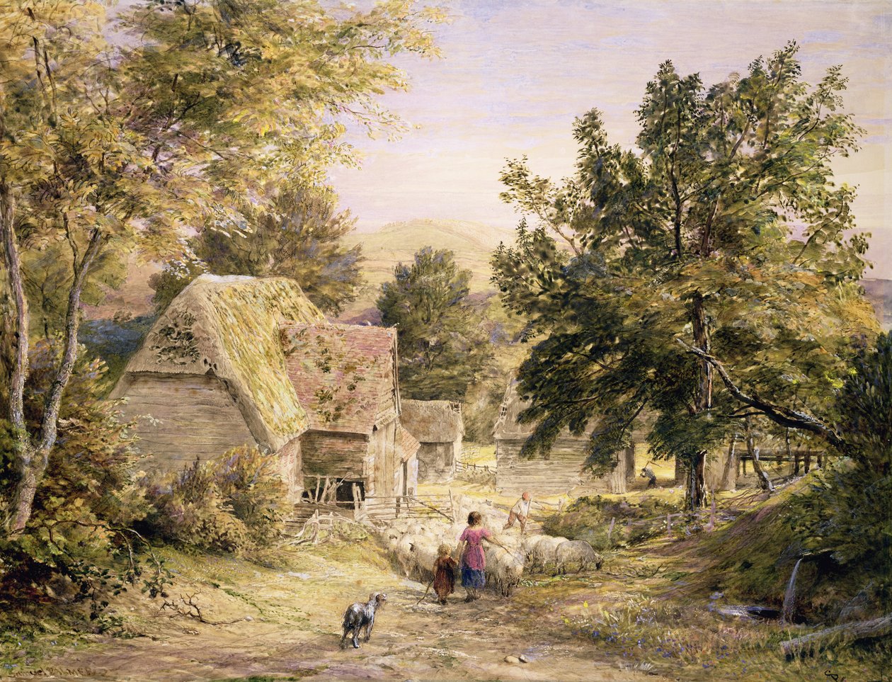 Gospodarstwo w pobliżu Princes Risborough, 18456 autorstwa Samuel Palmer