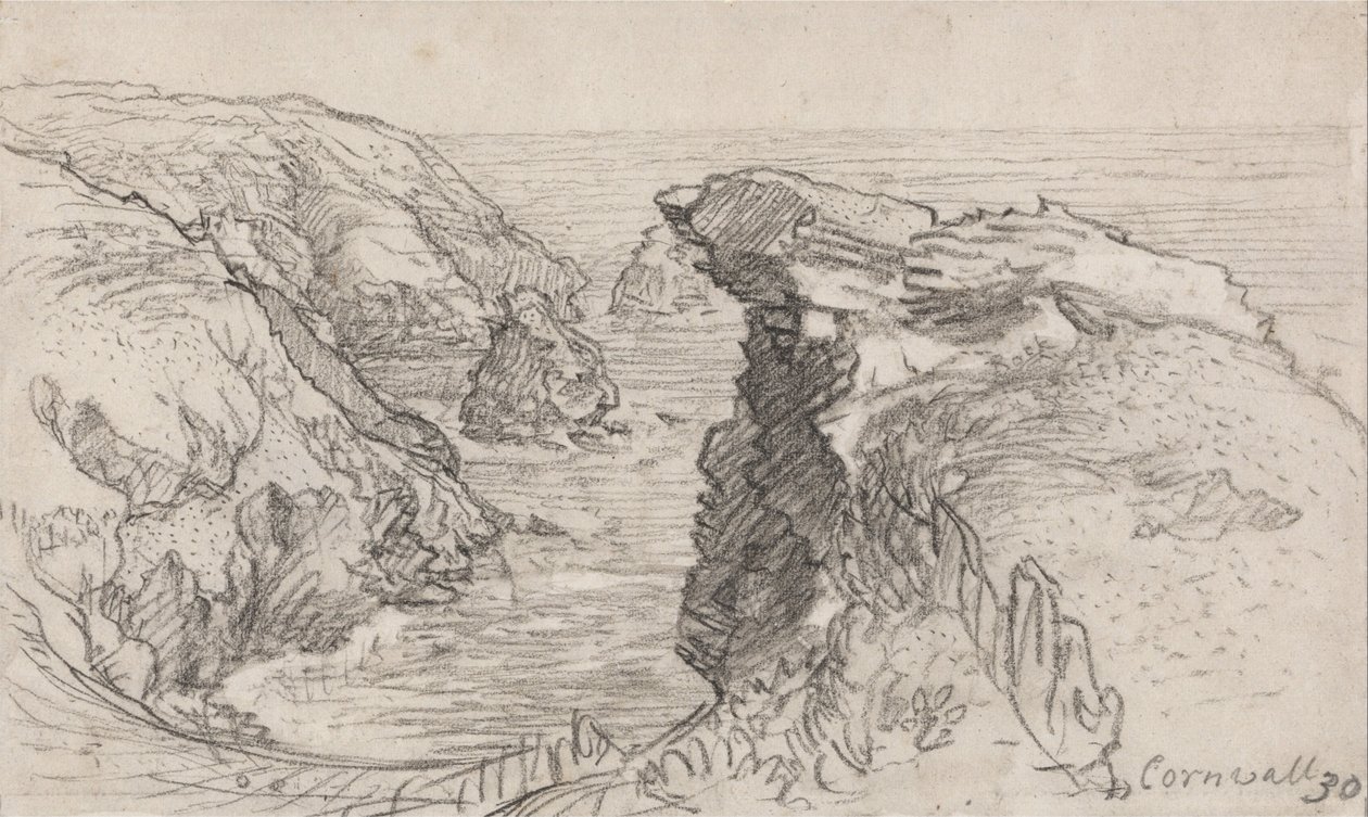 Strona z kornwalijskiego szkicownika – Kornwalia 30 autorstwa Samuel Palmer