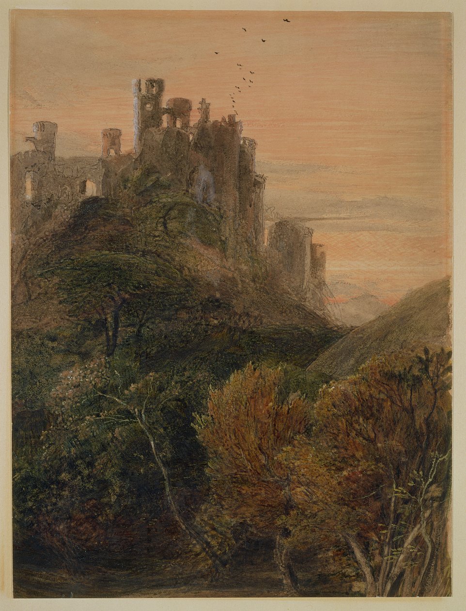 Zaczarowany Zamek (wc i gwasz na papierze) autorstwa Samuel Palmer