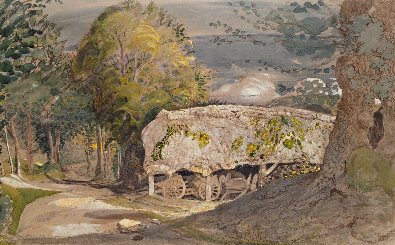 Krajobraz ze stodołą, Shoreham autorstwa Samuel Palmer