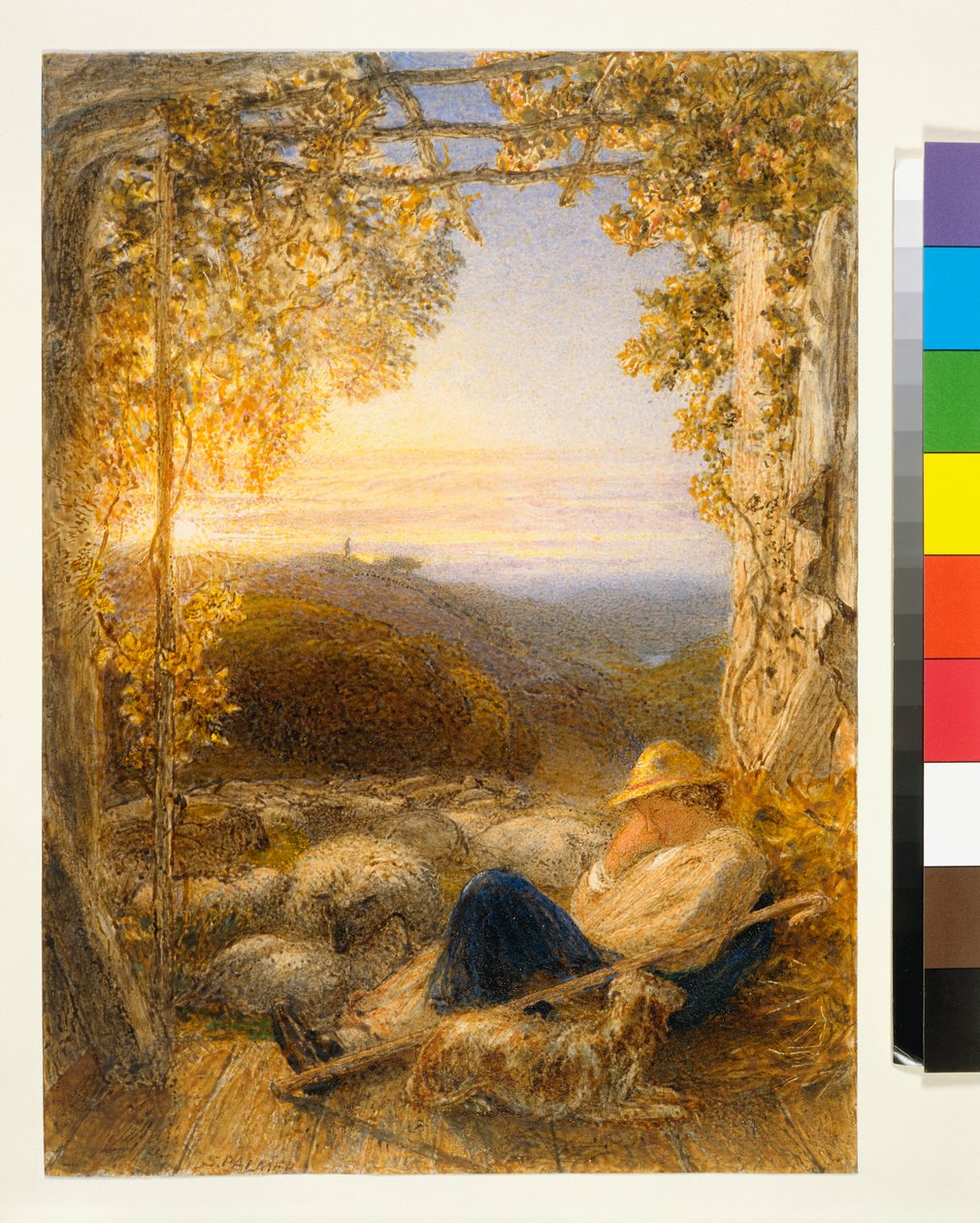 Śpiący pasterz - poranek, ok. 1857 r. autorstwa Samuel Palmer