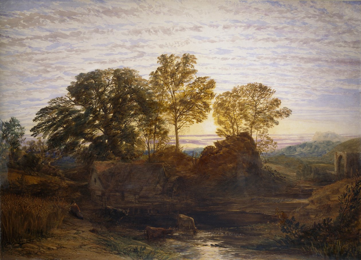Młyn Wodny, XIX w. autorstwa Samuel Palmer