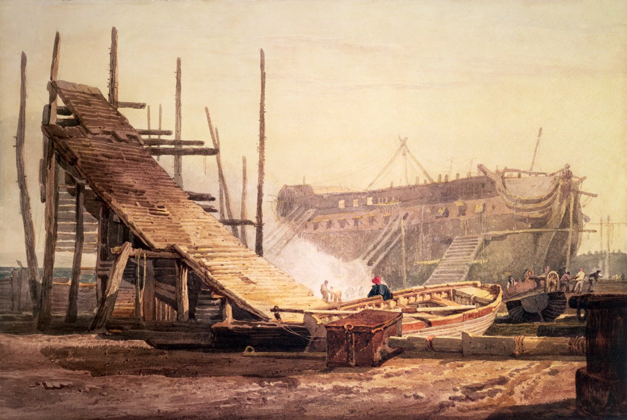Stocznia w Blackwall autorstwa Samuel Prout