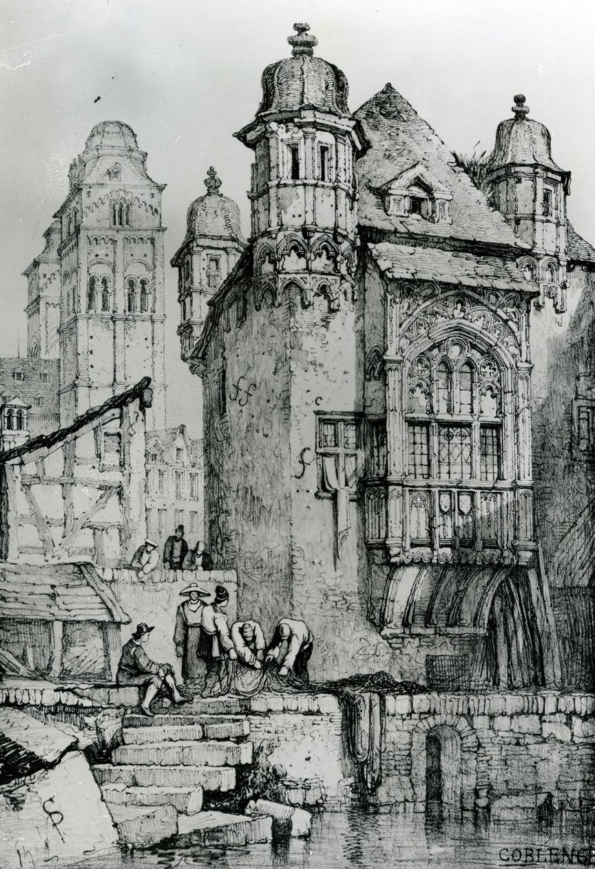 Coblence z Szkiców we Flandrii i Niemczech, 1833 autorstwa Samuel Prout