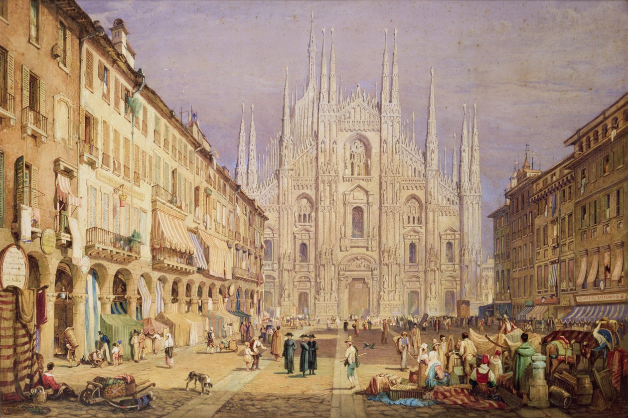 Mediolan, Plac Katedralny autorstwa Samuel Prout