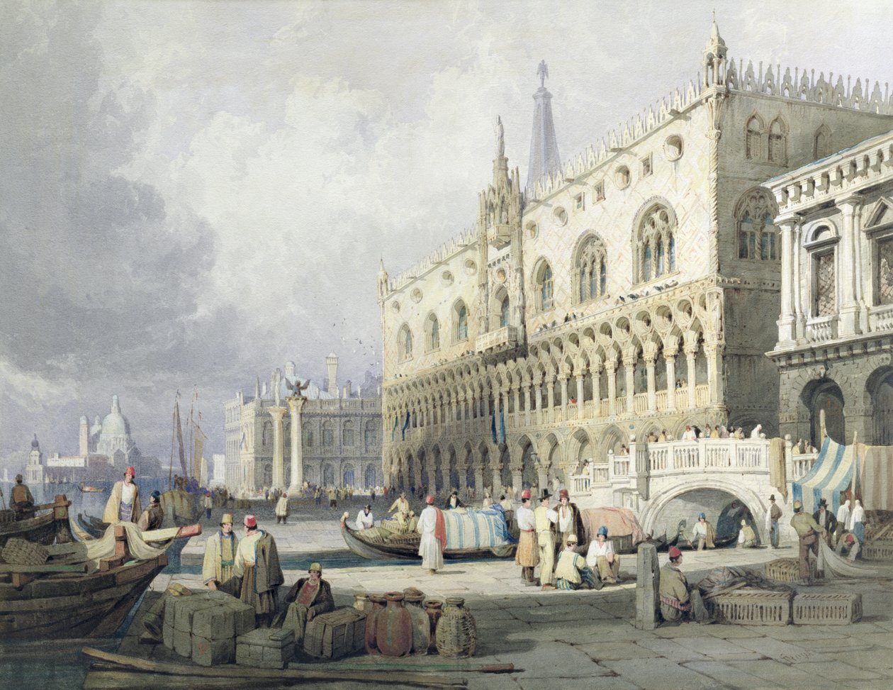 Pałac Książęcy, Wenecja autorstwa Samuel Prout