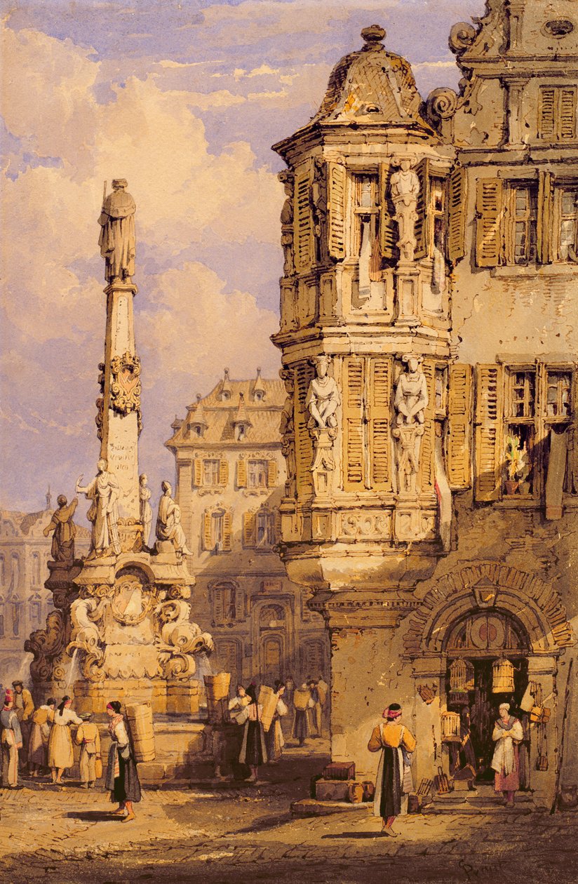 Rynek, Wurzburg, Bawaria autorstwa Samuel Prout