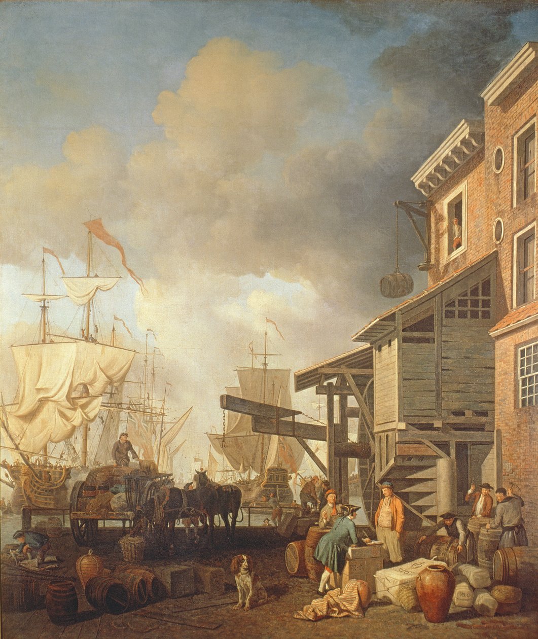Thames Wharf, ok. 1750 autorstwa Samuel Scott
