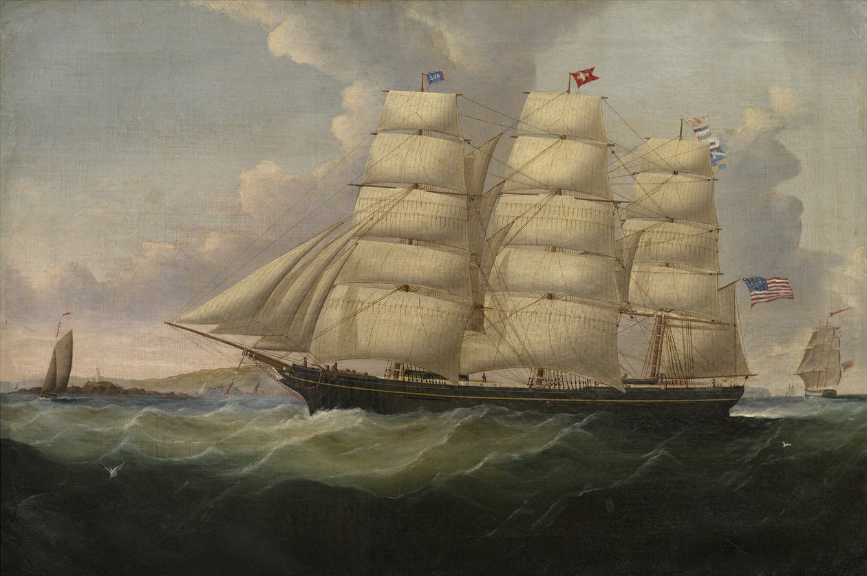 Statek handlowy Robert L. Lane, 1850 olej na płótnie autorstwa Samuel Walters