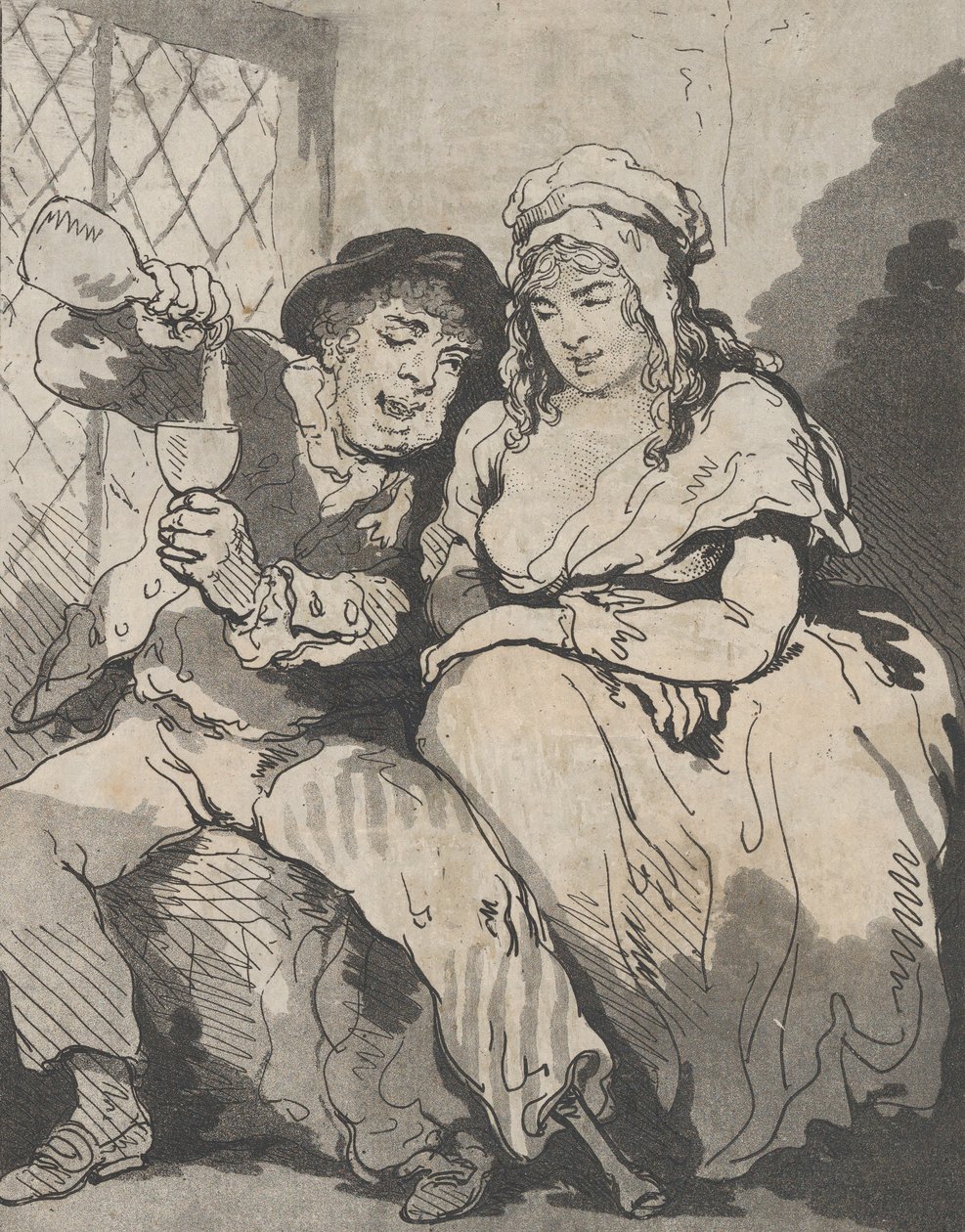 Zaloty w Low Life, 15 grudnia 1785. autorstwa Samuel Alken