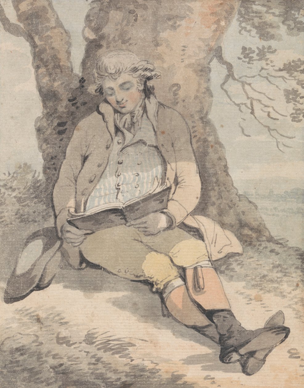 P. Wilkinson Esq. Siedząc w cieniu dębu, ucząc się gwizdać autorstwa Samuel Alken