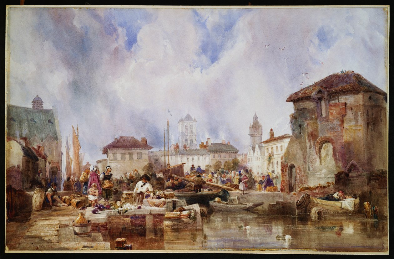 Rynek na nabrzeżu, Brugia autorstwa Samuel Austin