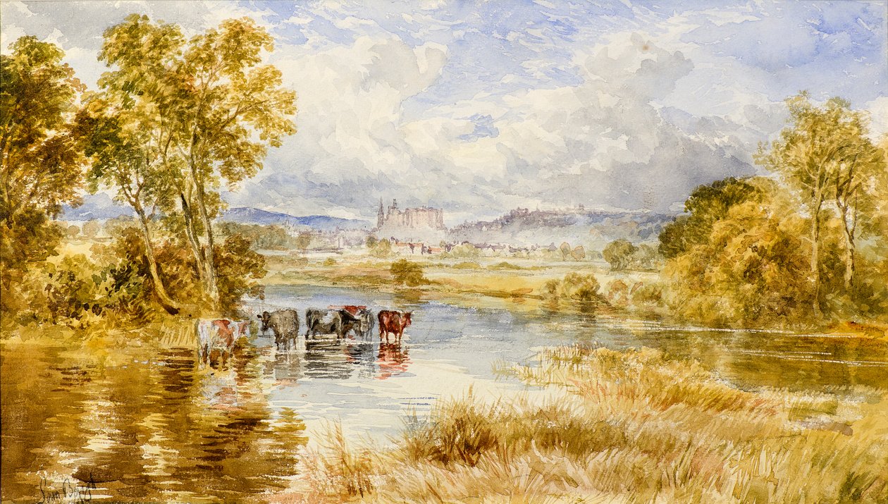 Krajobraz, ok. 1860 (akwarela) autorstwa Samuel Bough