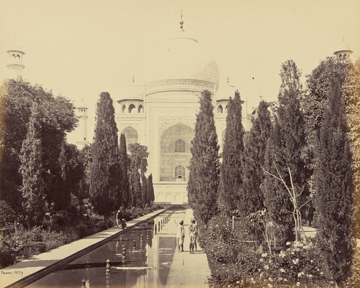 Agra; Tadź, widziany od fontanny autorstwa Samuel Bourne