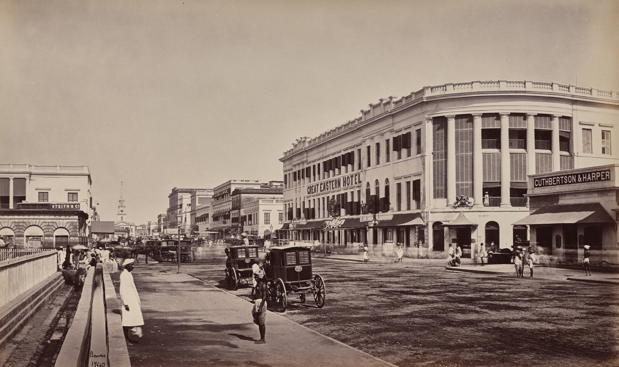Kalkuta. Old Court House Street autorstwa Samuel Bourne
