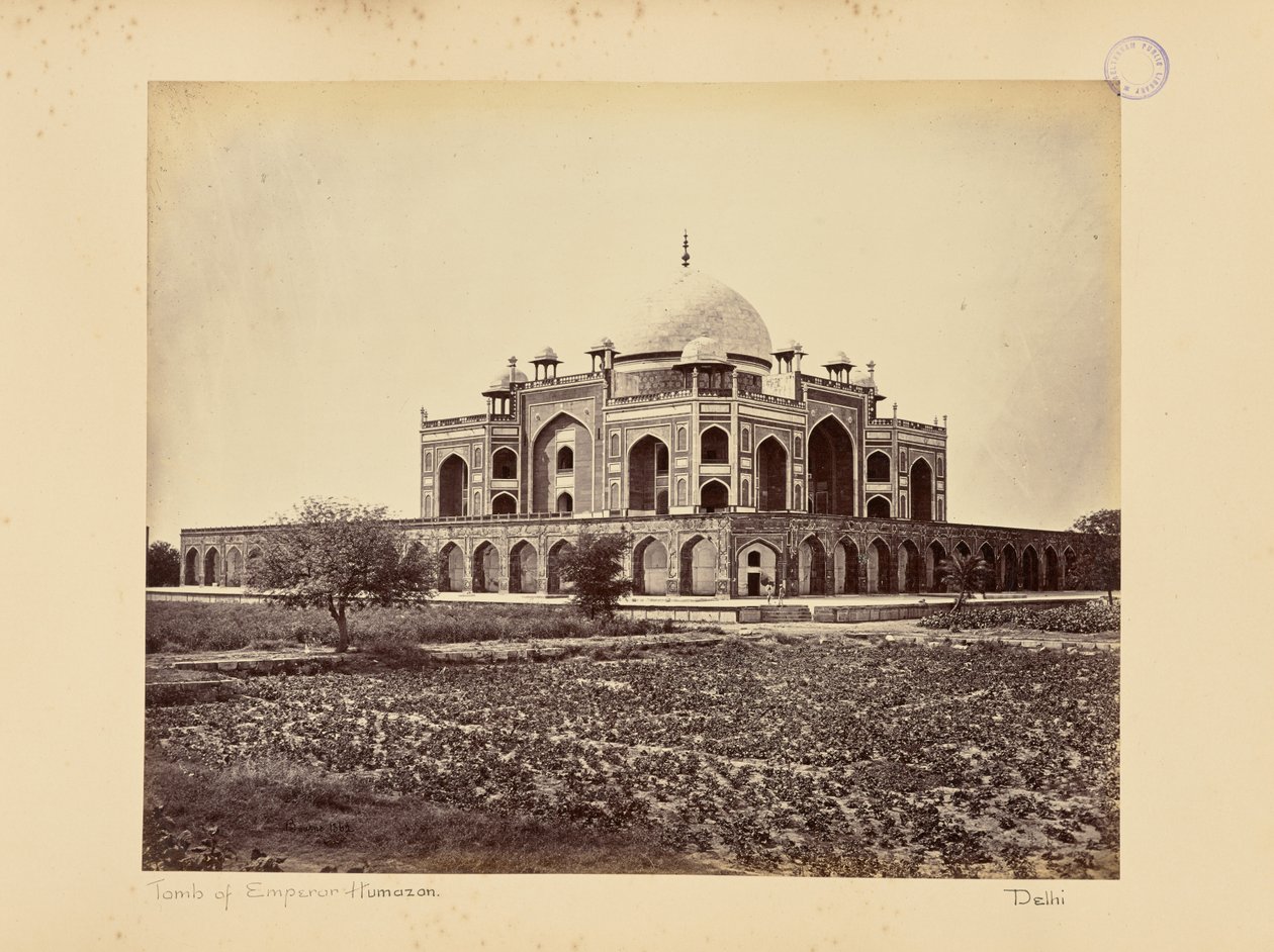 Delhi; mauzoleum cesarza Humajuna autorstwa Samuel Bourne