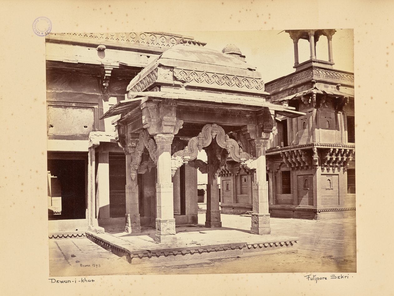 Fatehpur Sikri; Guru-ki-Mandi, czyli świątynia hinduskiego świętego autorstwa Samuel Bourne