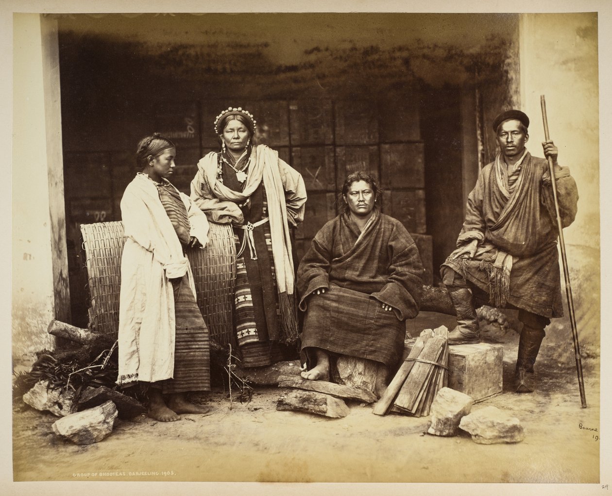 Grupa Bhooteas, Darjeeling, z „Widoków Darjeeling” autorstwa Samuel Bourne