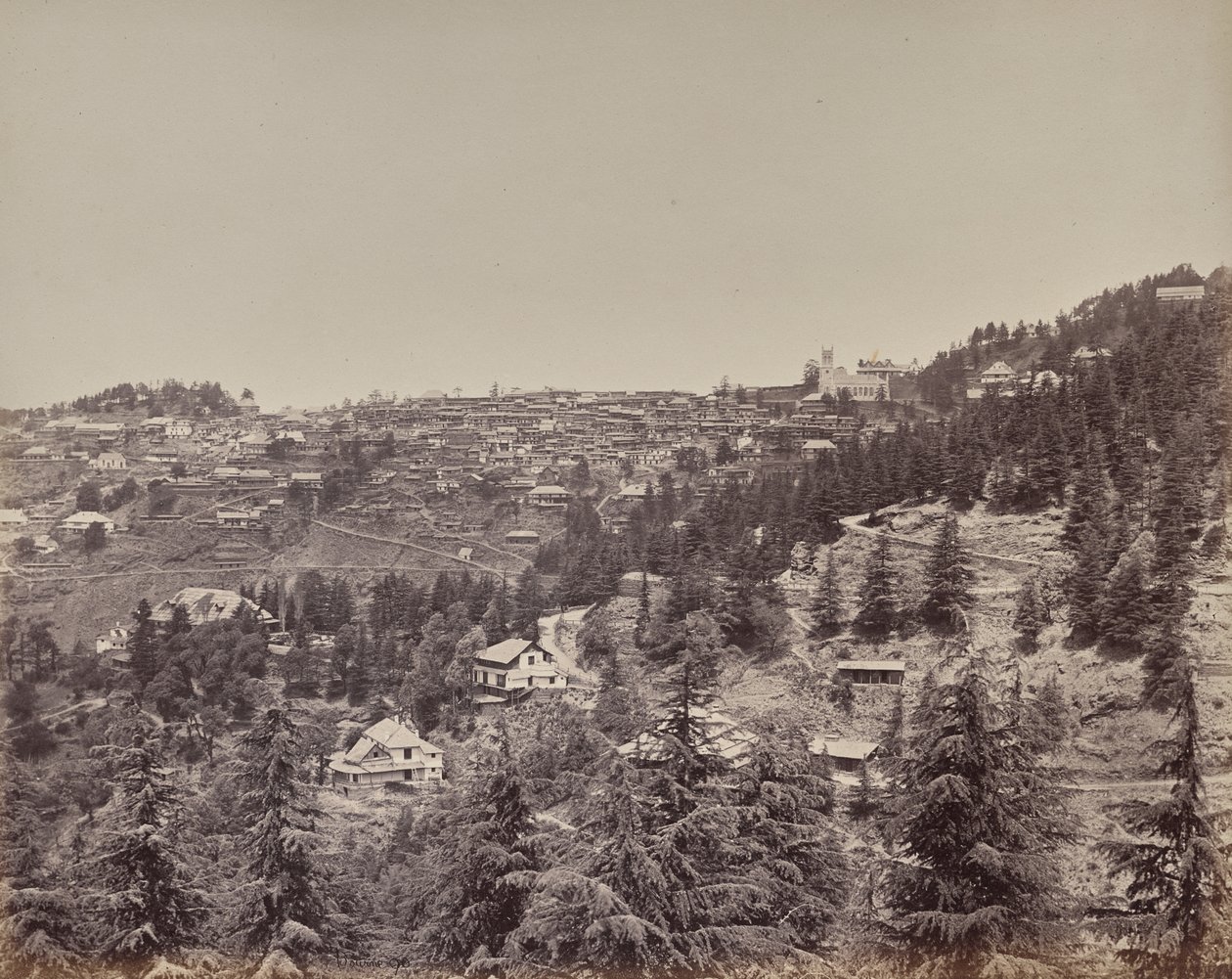 Shimla. Widok z Oakover House autorstwa Samuel Bourne