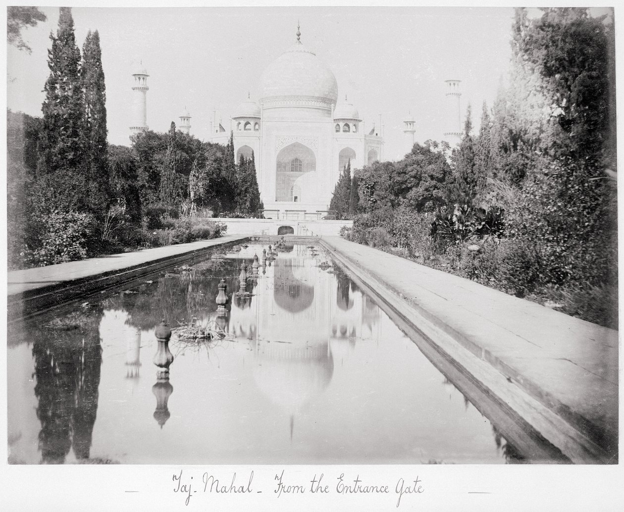Tadź Mahal, od bramy wejściowej autorstwa Samuel Bourne