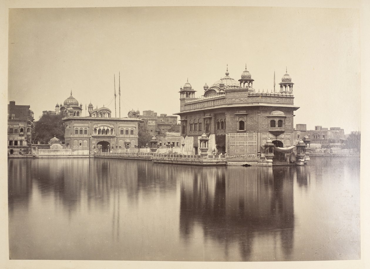 Złota Świątynia, Umritsar.  Fotograf: Bourne, Samuel Złota Świątynia, Umritsar.  Fotograf: Bourne, Samuel  Album fotografii Indii, głównie autorstwa Samuela Bourne  1864 autorstwa Samuel Bourne
