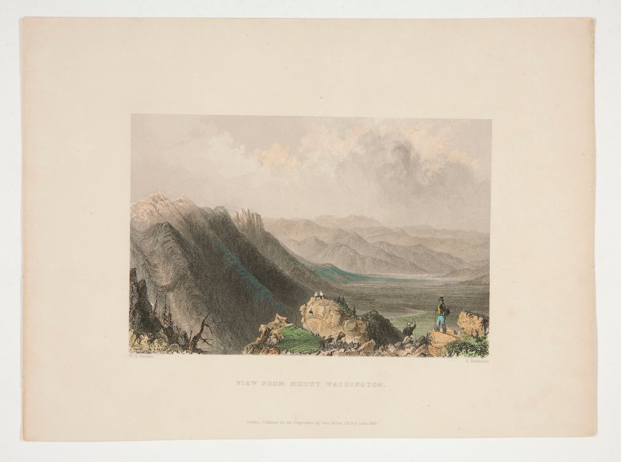 Widok z Mount Washington, ilustracja dla Nathaniela Parkera Willisa autorstwa Samuel Bradshaw
