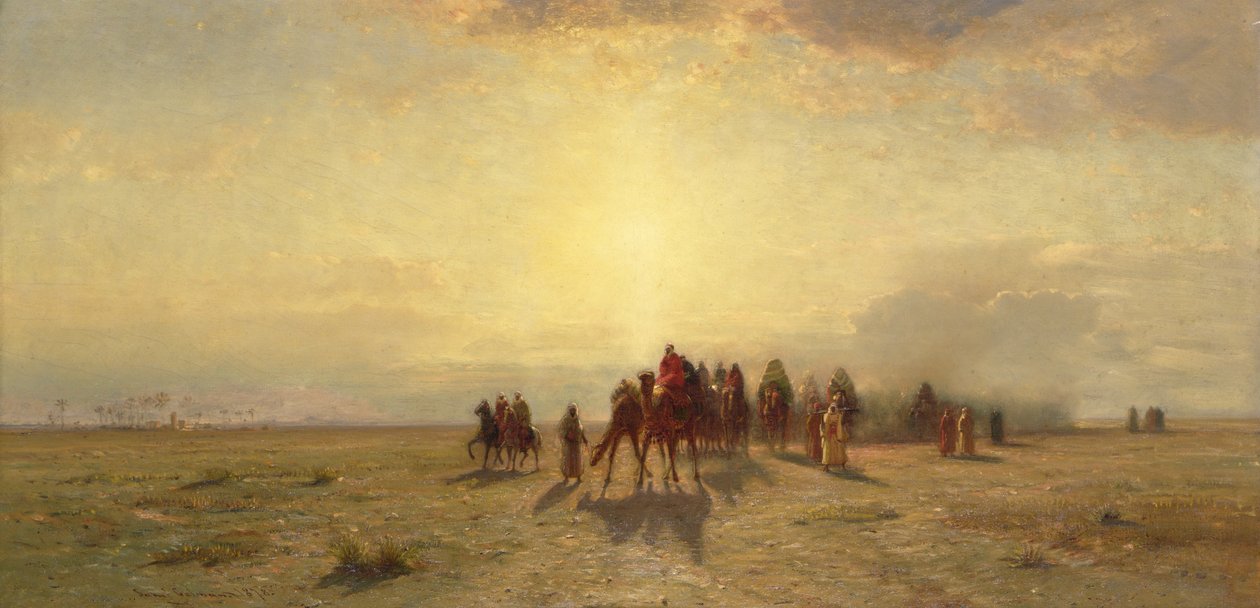 Karawana na pustyni autorstwa Samuel Colman