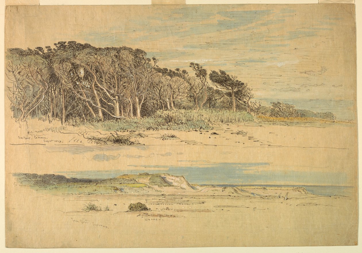 Rysunek, Sea Girt, New Jersey, 11 września 1878 r. autorstwa Samuel Colman