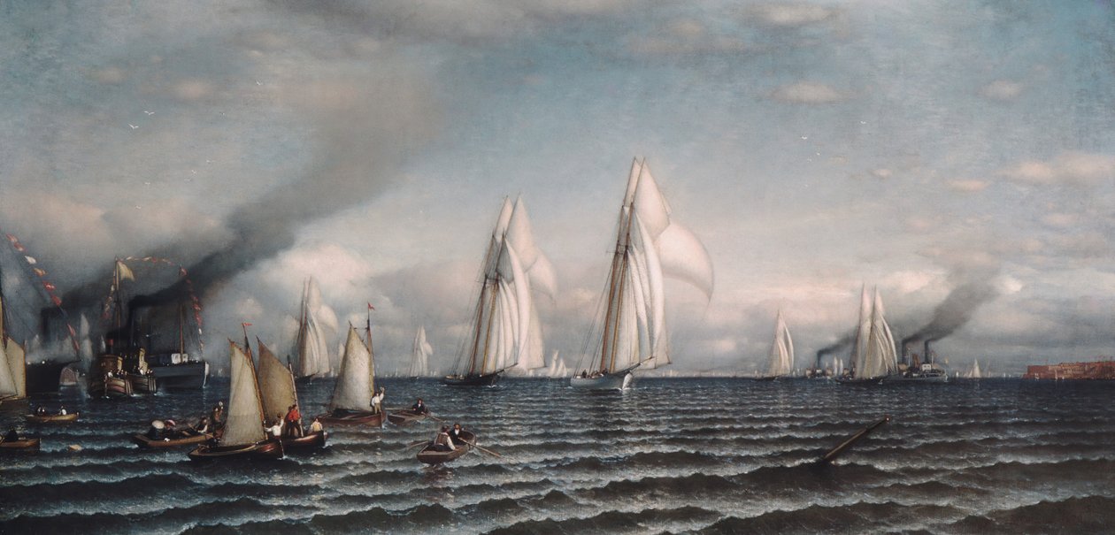 Ukończ pierwszy międzynarodowy wyścig o Puchar Ameryki, 8 sierpnia 1870, 1870. autorstwa Samuel Colman