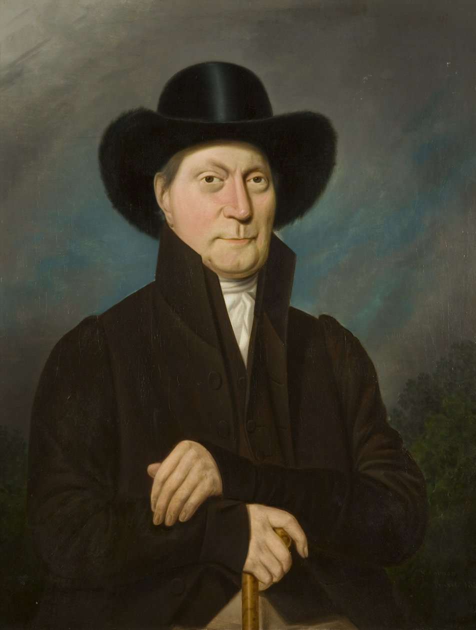 Portret mężczyzny w kapeluszu bobra autorstwa Samuel Colman