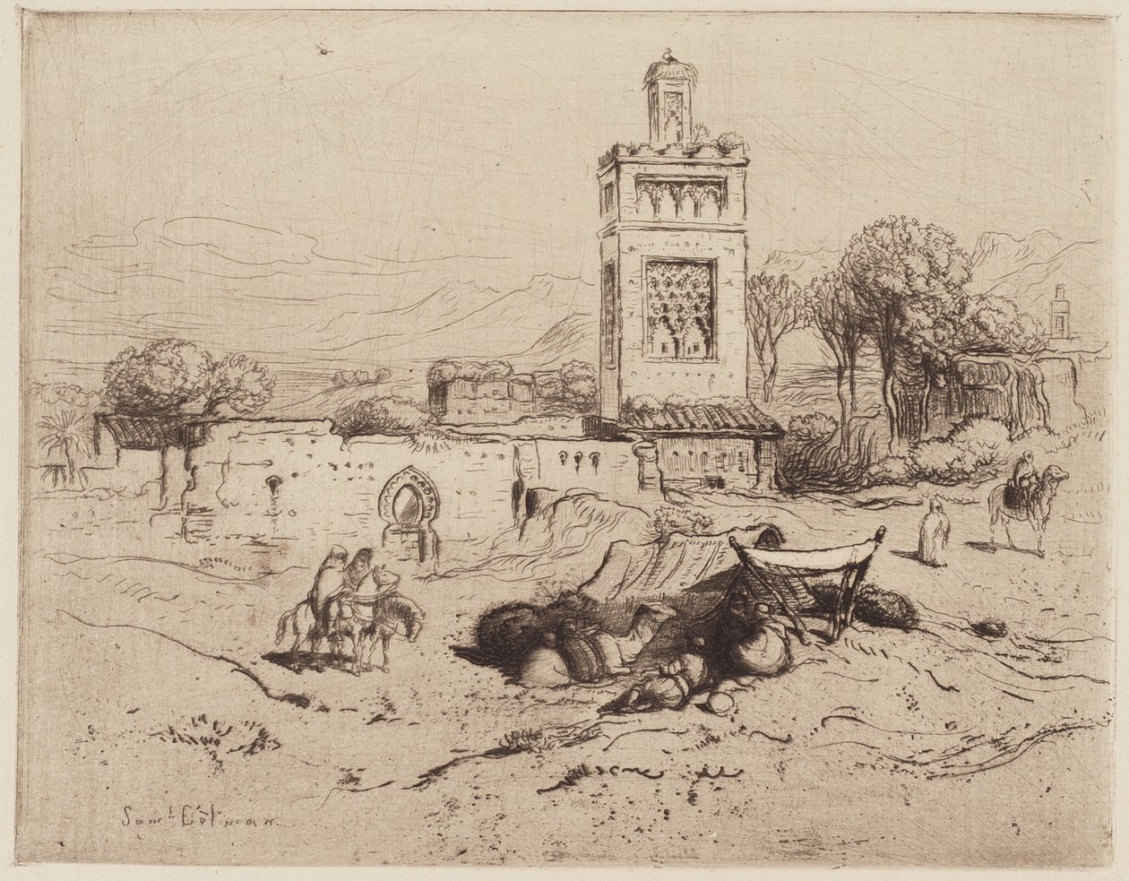 Ruiny meczetu, Tlemcen, Algieria autorstwa Samuel Colman