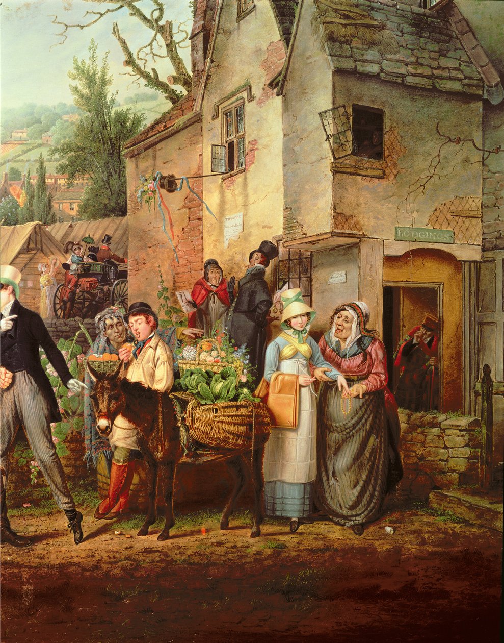 Jarmark św. Jakuba, Bristol (olej na płótnie) (detal z 13593) autorstwa Samuel Colman