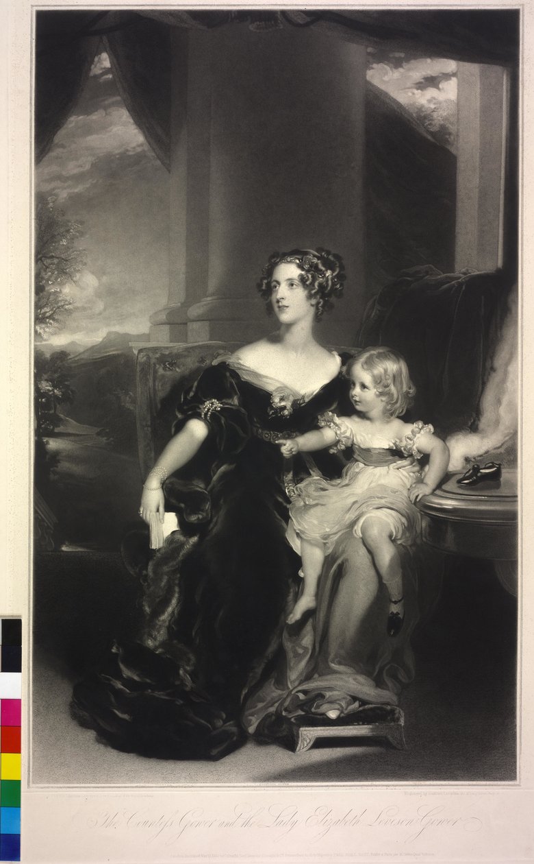 Lady Harriet Elizabeth Georgiana Howard i jej córka lady Elizabeth Georgiana Leveson-Gower autorstwa Samuel Cousins
