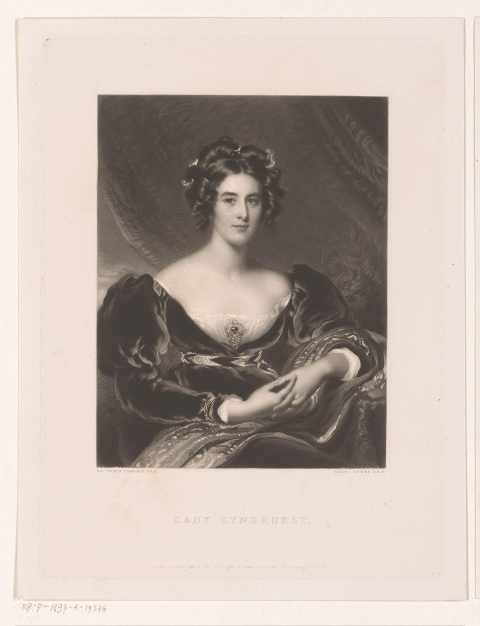 Portret van Sarah Garay Lyndhurst Lady Lyndhurst (tytuł na obiekcie) autorstwa Samuel Cousins