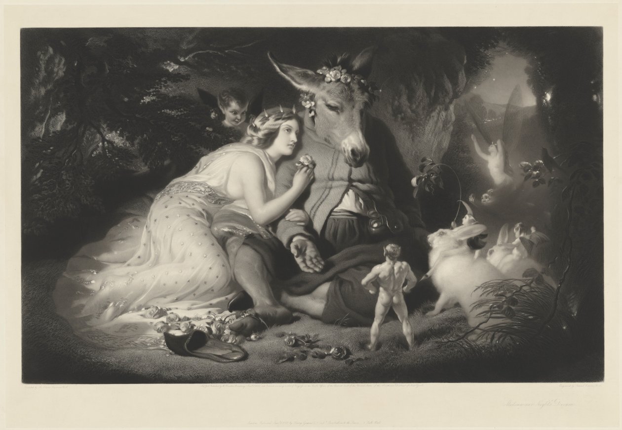 sen nocy letniej autorstwa Samuel Cousins after Sir Edwin Landseer