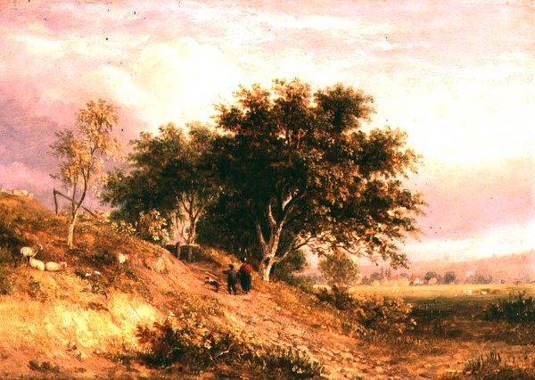 Angielski krajobraz wiejski autorstwa Samuel David Colkett