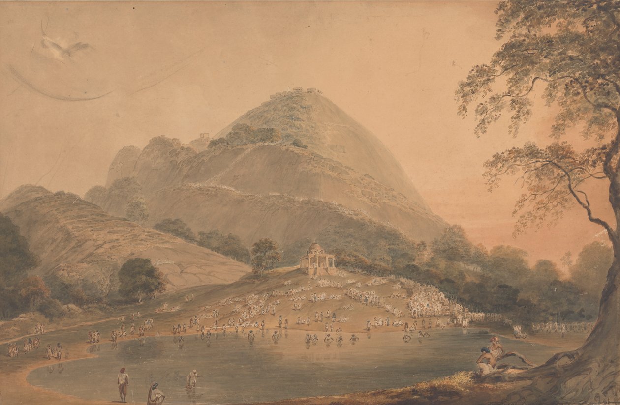 Annual Resort of Hindoos to Mundar Hill niedaleko Bhagulpore [Bhagalpur] autorstwa Samuel Davis