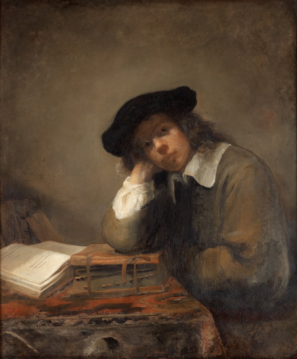 Portret studiującej młodzieży Autoportret. autorstwa Samuel van Hoogstraten