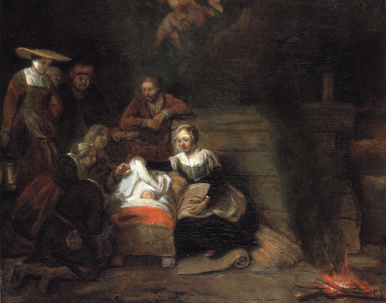 Adoracja Dzieciątka Jezus autorstwa Samuel van Hoogstraten