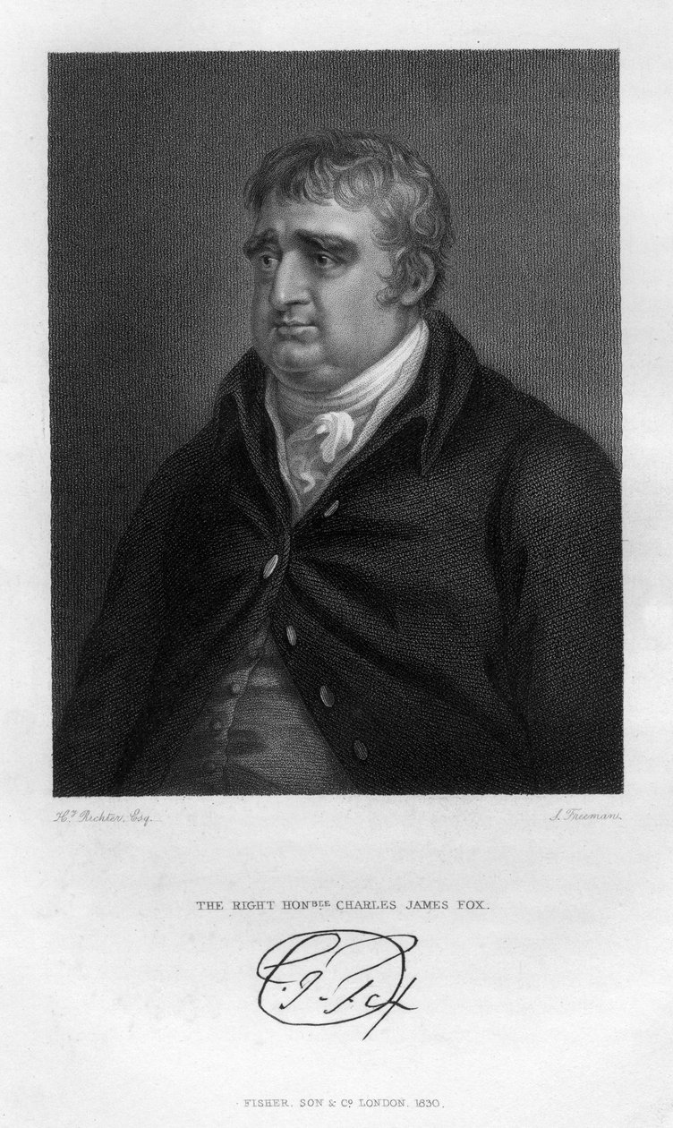 Charles James Fox 1749-1806, mąż stanu wigów, 1830. autorstwa Samuel Freeman